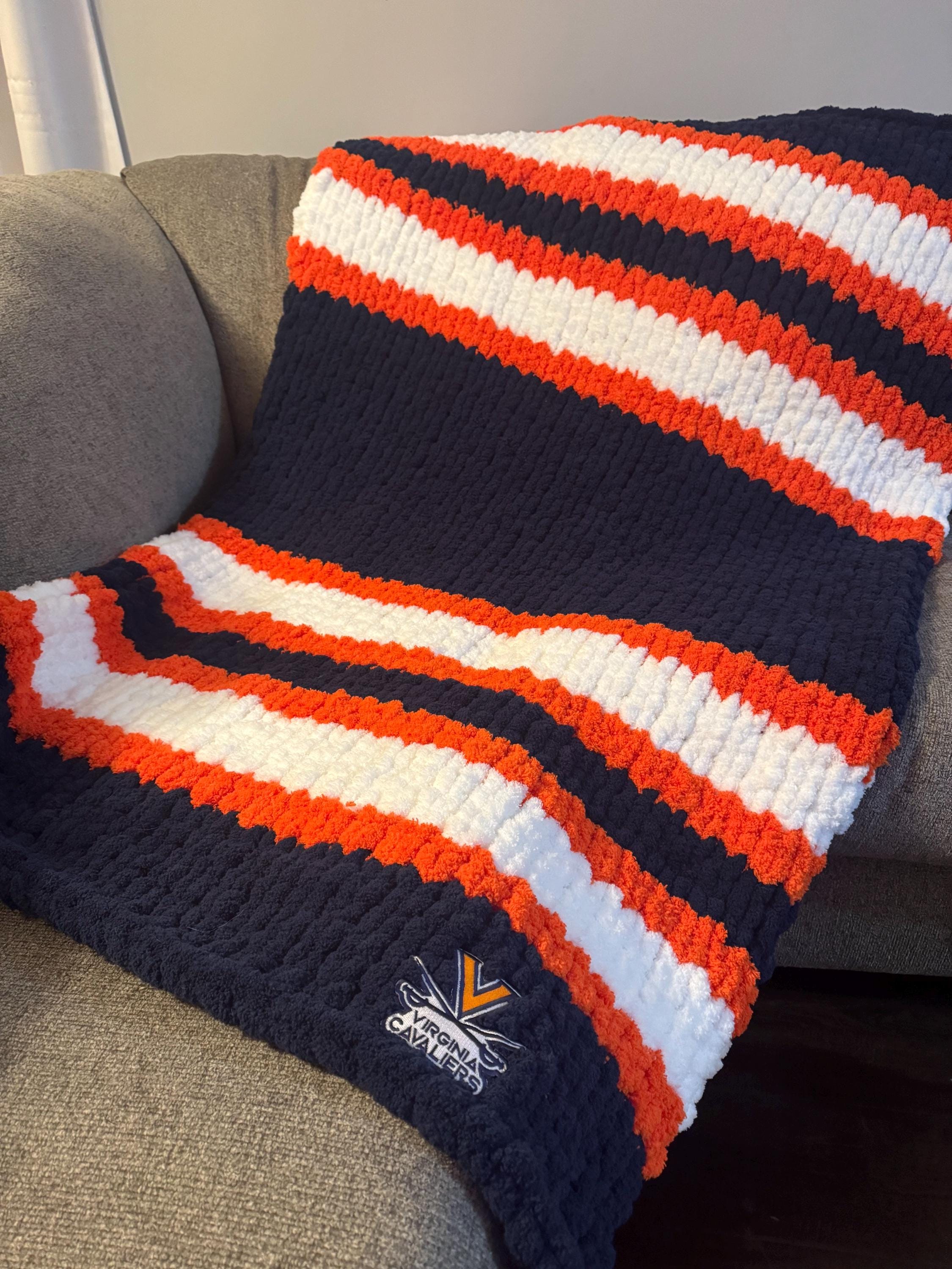 Hand Knit Chunky Throw with Hurdle Stitch